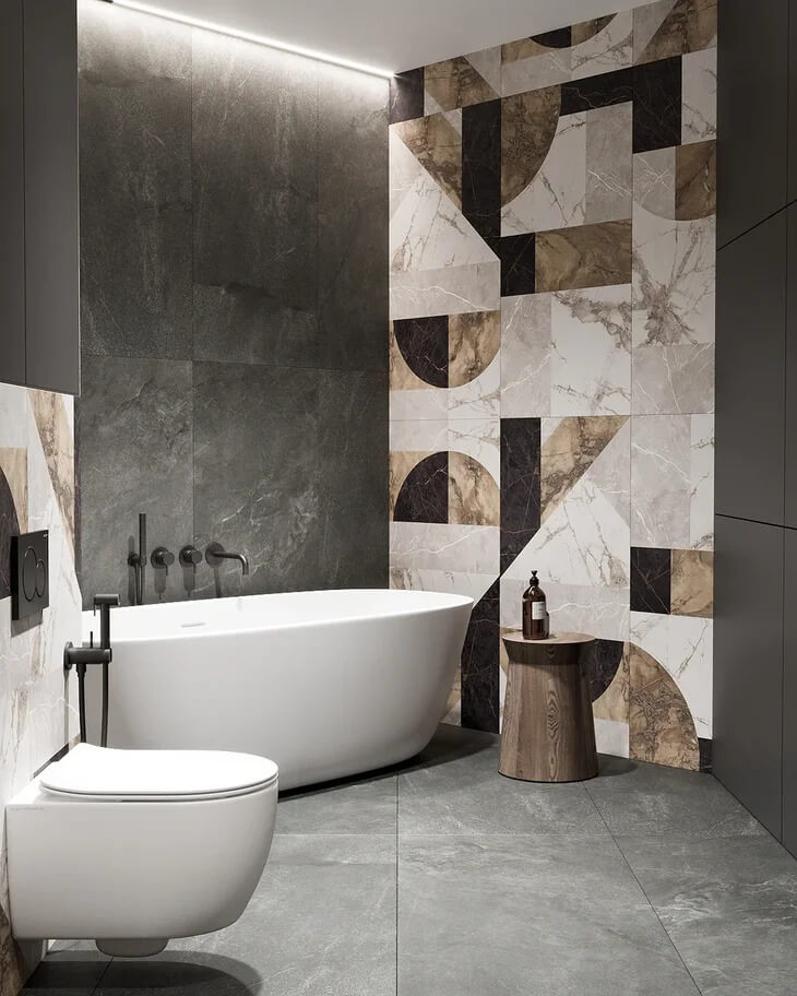 Дизайн ванной под мрамор — идеи стильного интерьера