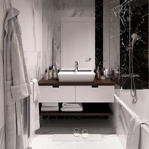 Черно бело красная ванная комната (74 фото)